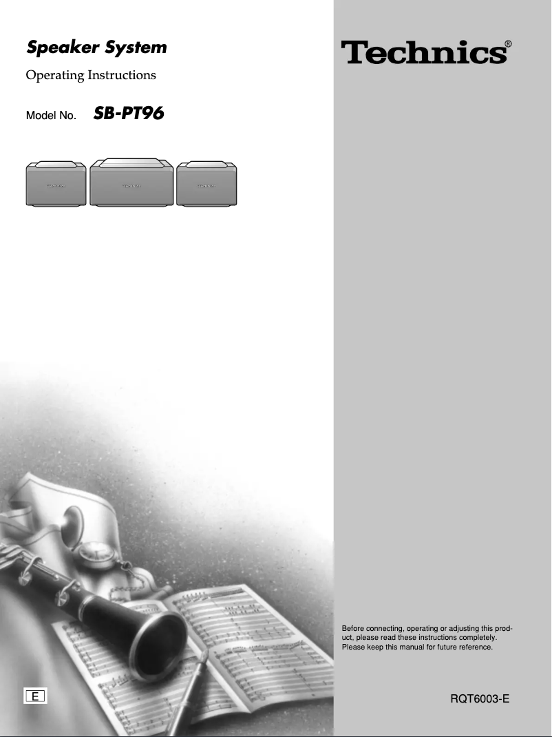 Page 1 of the manual User Manual Technics SB-PT96