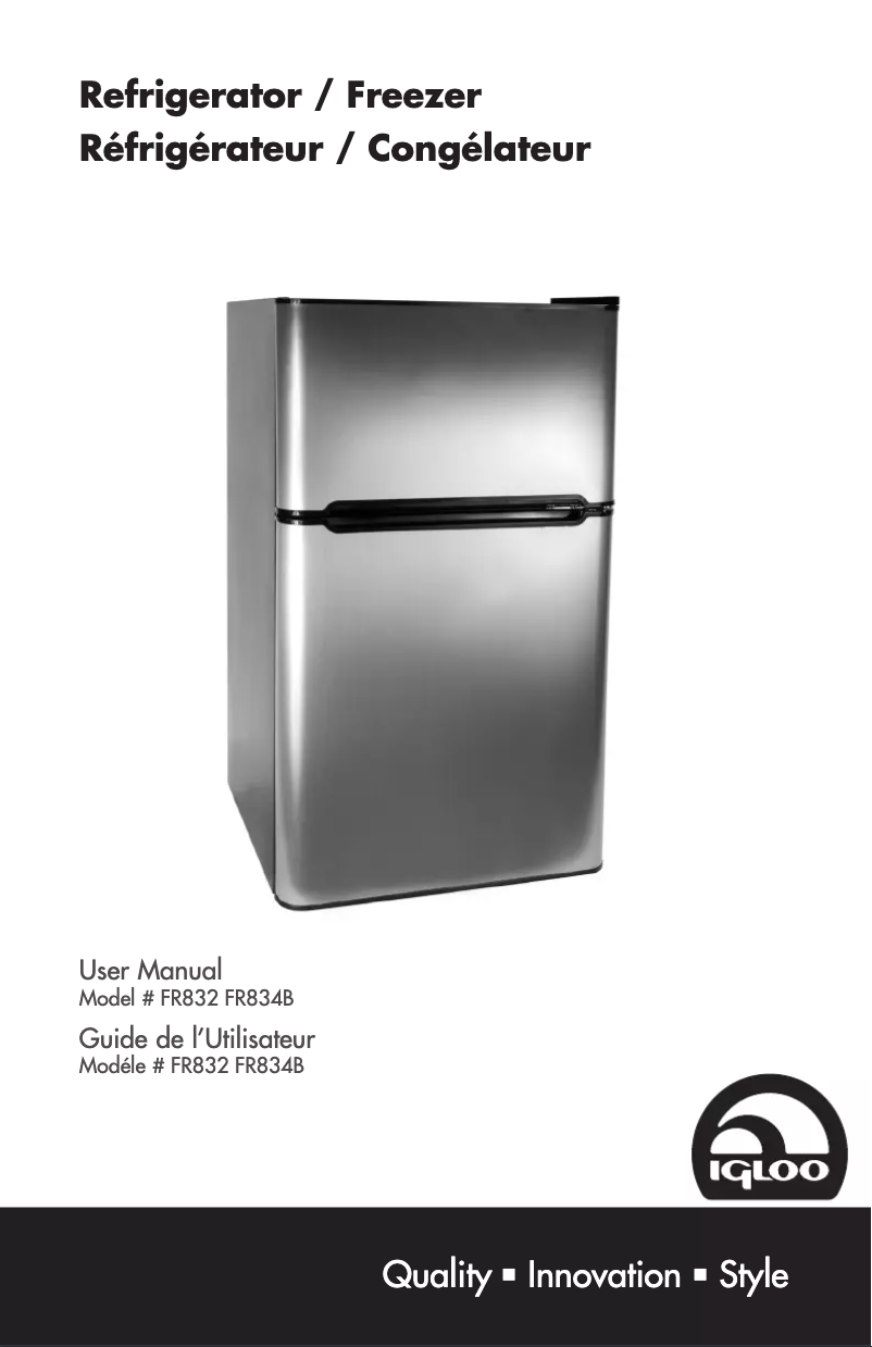 Page 1 de la notice Manuel utilisateur Igloo FR832