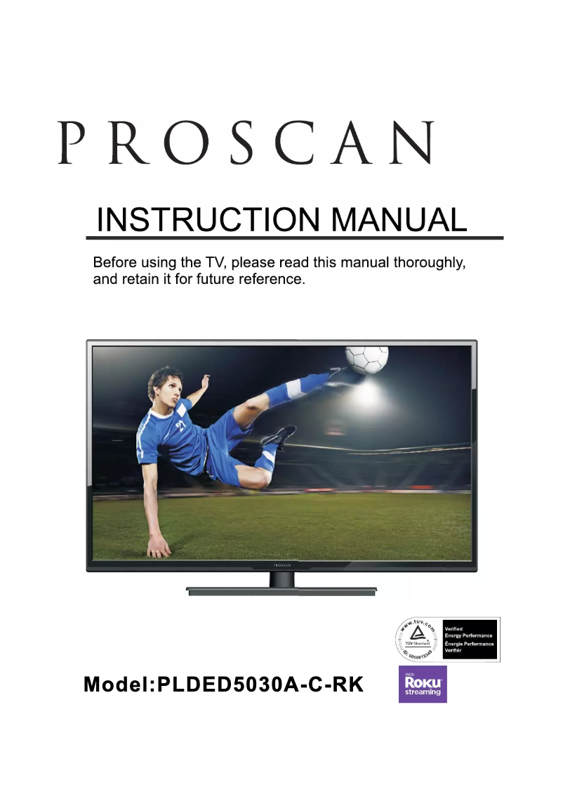 Page 1 de la notice Manuel utilisateur Proscan PLDED5030A-C-RK