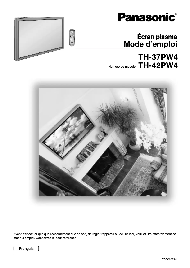 Page 1 de la notice Manuel utilisateur Panasonic Viera TH-37PW4RZ