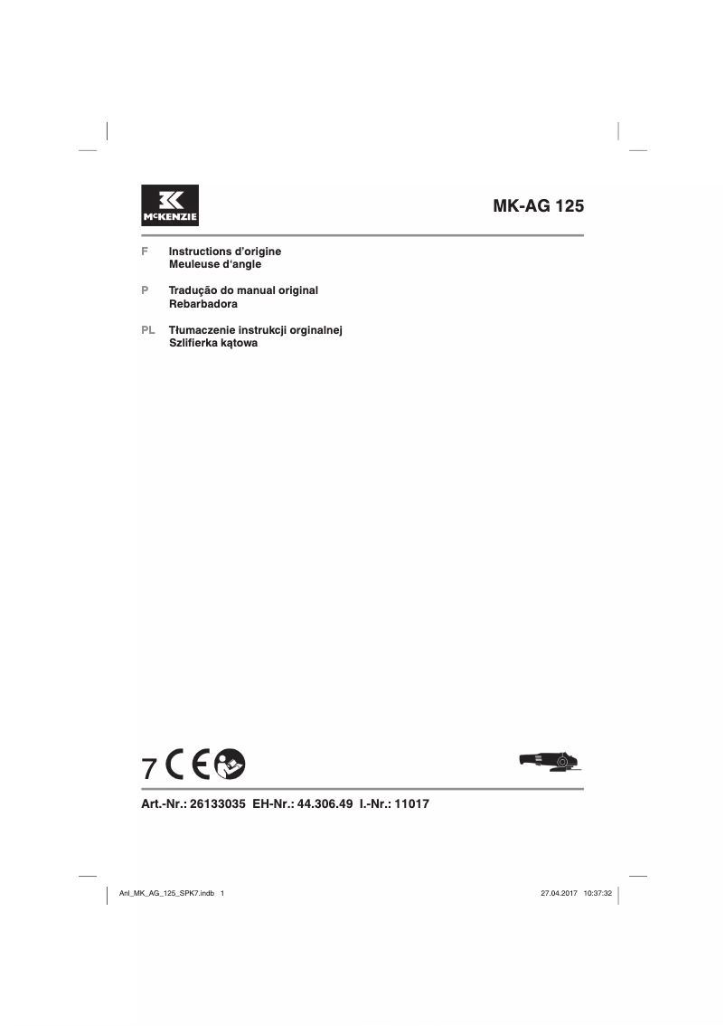 Página 1 del manual Manual de usuario McKenzie MK-AG 125