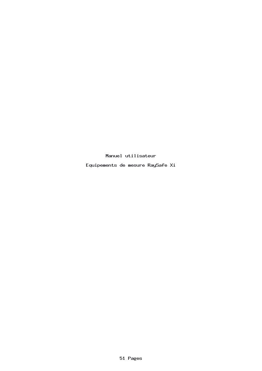 Page 1 de la notice Manuel utilisateur RaySafe Xi