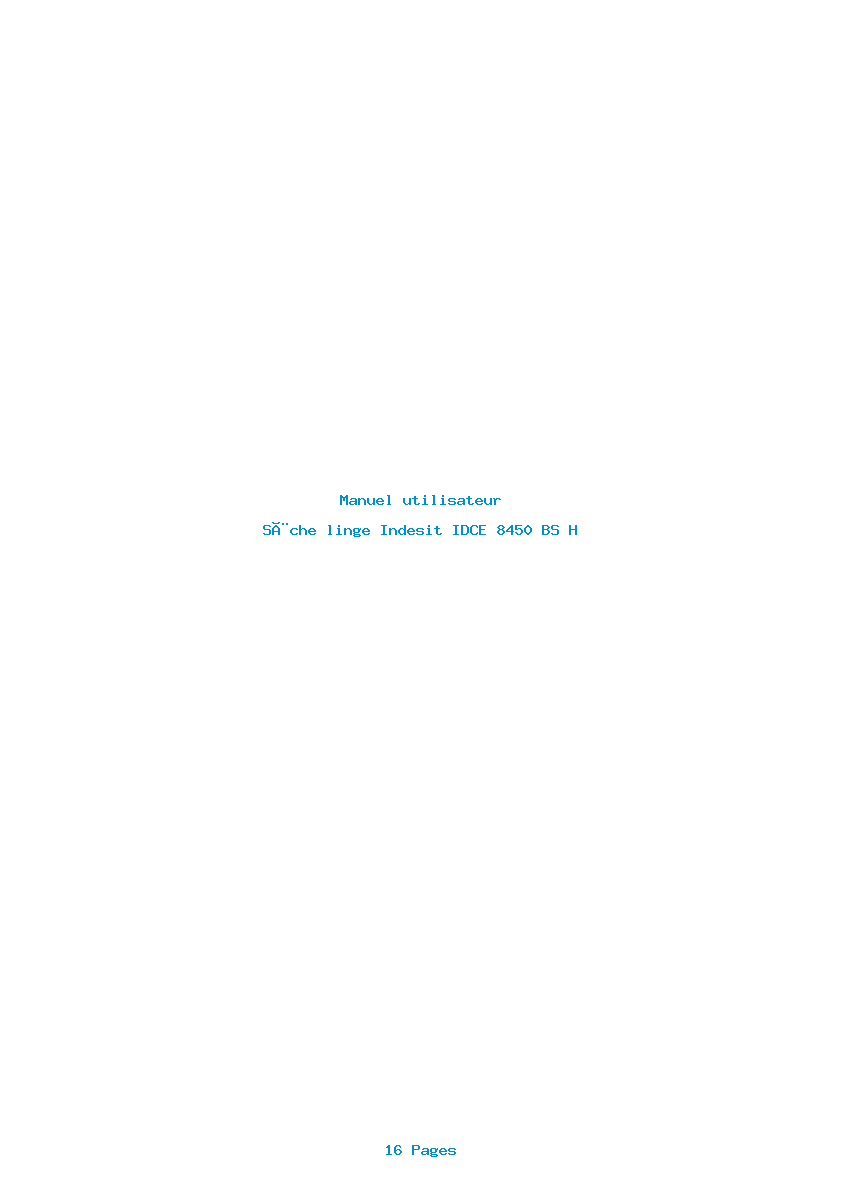 Page 1 de la notice Manuel utilisateur Indesit IDCE 8450 BS H