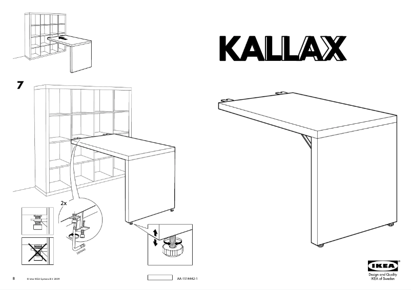 Page 1 de la notice Manuel utilisateur Ikea KALLAX 303.082.20