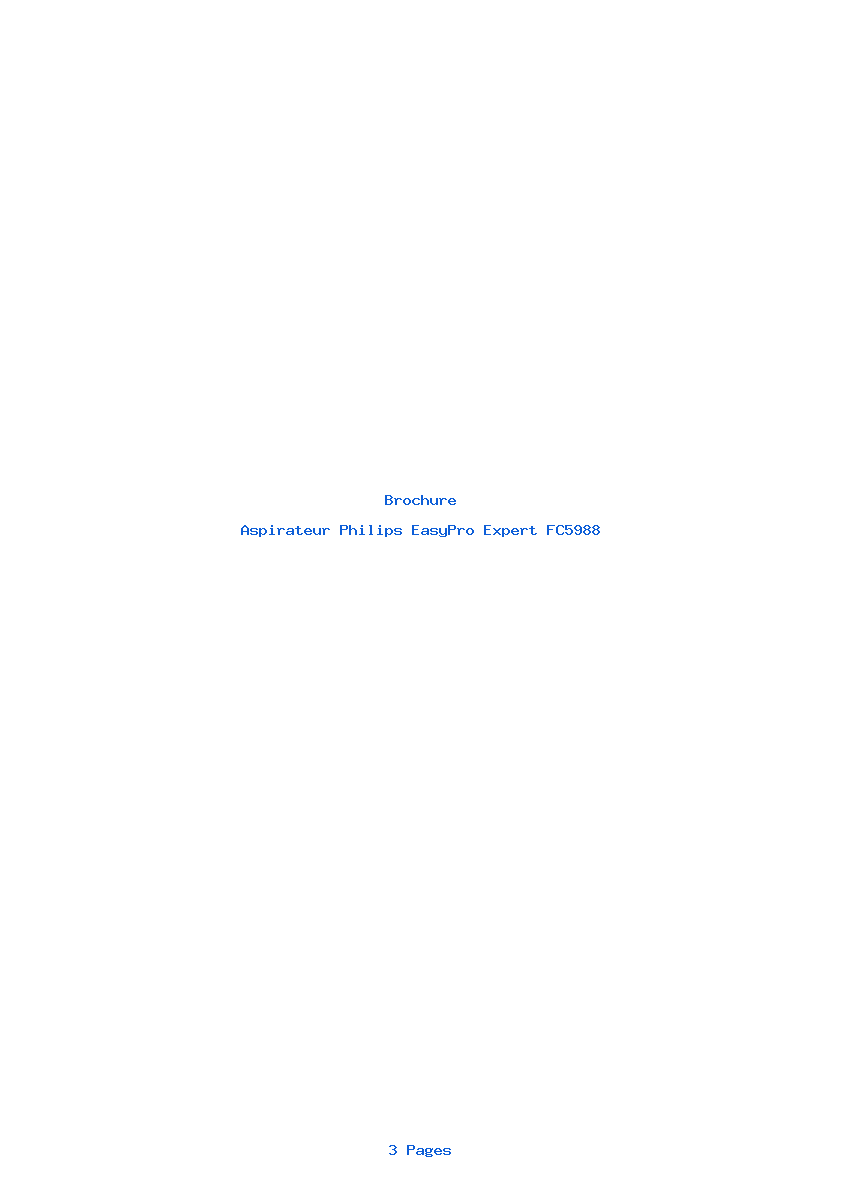 Page 1 de la notice Brochure Philips EasyPro Expert FC5988