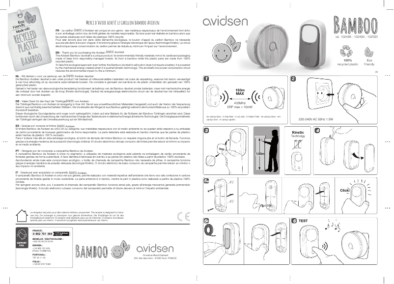 Page 1 of the manual User Manual Avidsen Bamboo