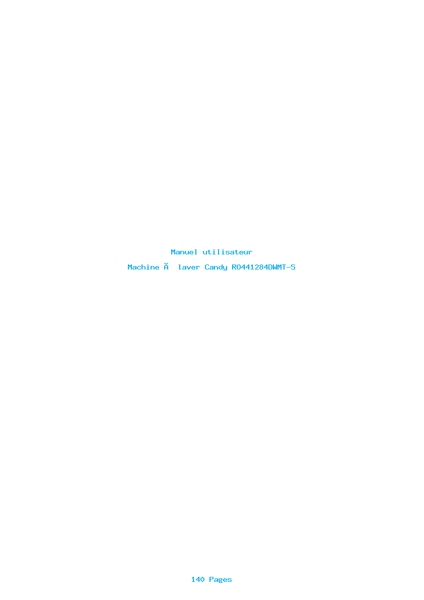 Page 1 de la notice Manuel utilisateur Candy RO441284DWMT-S