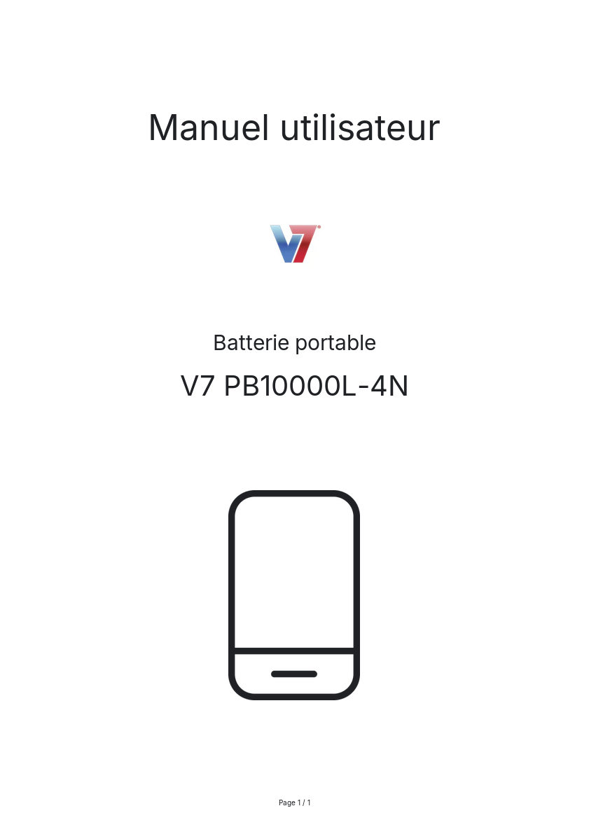 Image de la première page du manuel de l'appareil PB10000L-4N