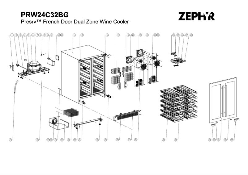 Página 1 del manual Diagrama de cableado Zephyr PRW24C32BG
