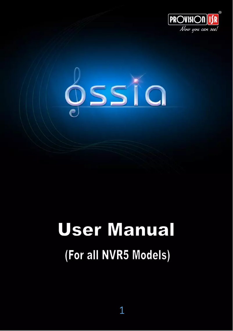 Page 1 de la notice Manuel utilisateur Provision-ISR NVR5-8200X