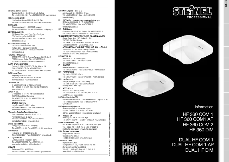 Page 1 de la notice Manuel utilisateur Steinel ST 2978