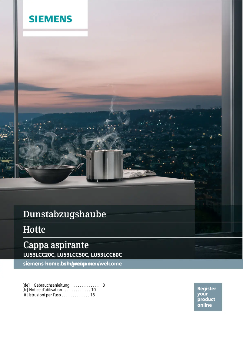 Page 1 de la notice Manuel utilisateur Siemens LU53LCC20C