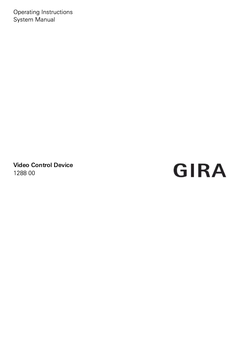 Page 1 de la notice Manuel utilisateur Gira 128800