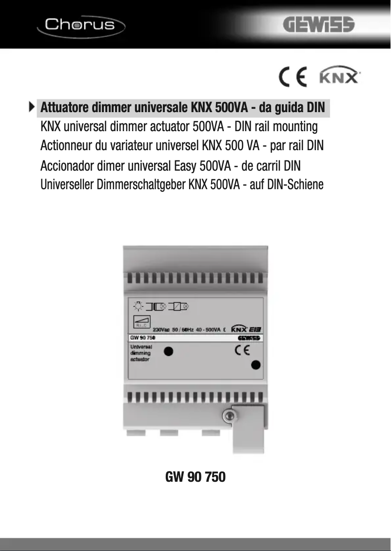 Page 1 de la notice Manuel utilisateur Gewiss GW90750