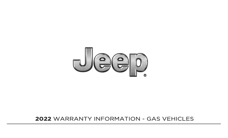 Page 1 de la notice Informations de garantie Jeep Renegade (2022)
