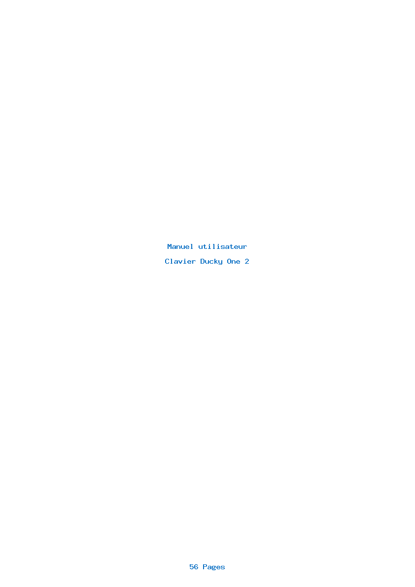 Page 1 de la notice Manuel utilisateur Ducky One 2