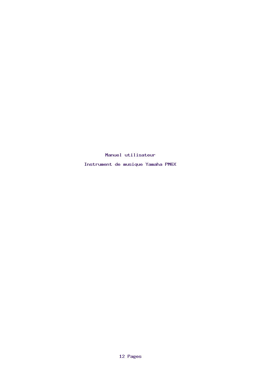 Page 1 de la notice Manuel utilisateur Yamaha PM6X