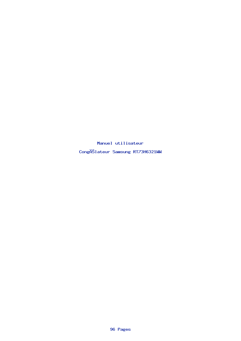 Image de la première page du manuel de l'appareil RT73H6321WW