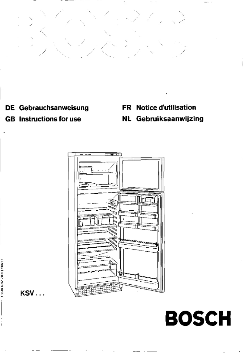 Page 1 de la notice Manuel utilisateur Bosch KSV2003