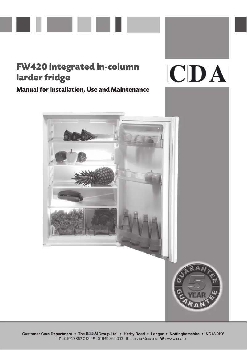 Page 1 of the manual User Manual CDA FW420