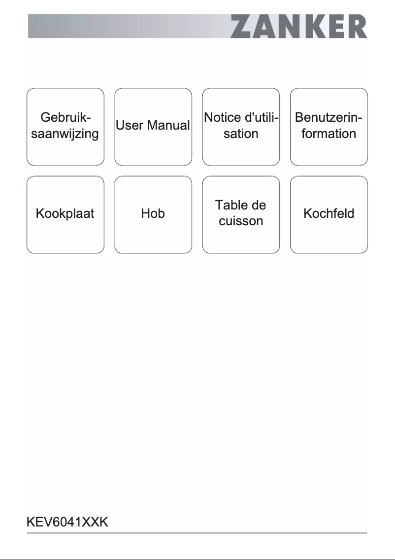 Page 1 de la notice Manuel utilisateur Zanker KEV6041XXK
