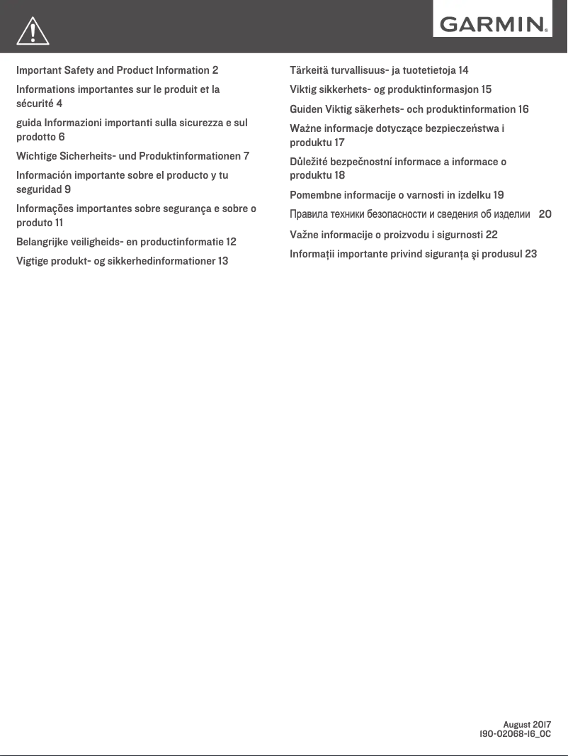 Page 1 de la notice Instructions de sécurité Garmin Quatix 5