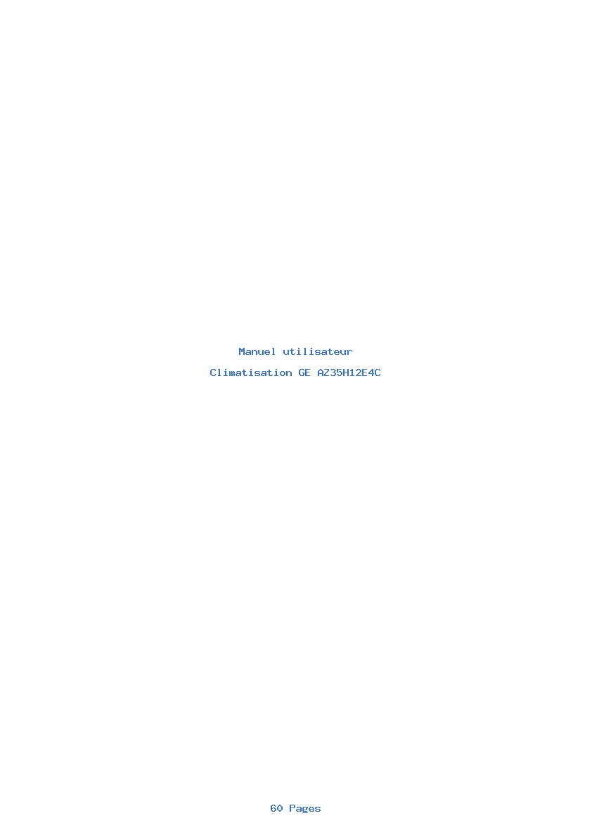 Page 1 de la notice Manuel utilisateur GE AZ35H12E4C