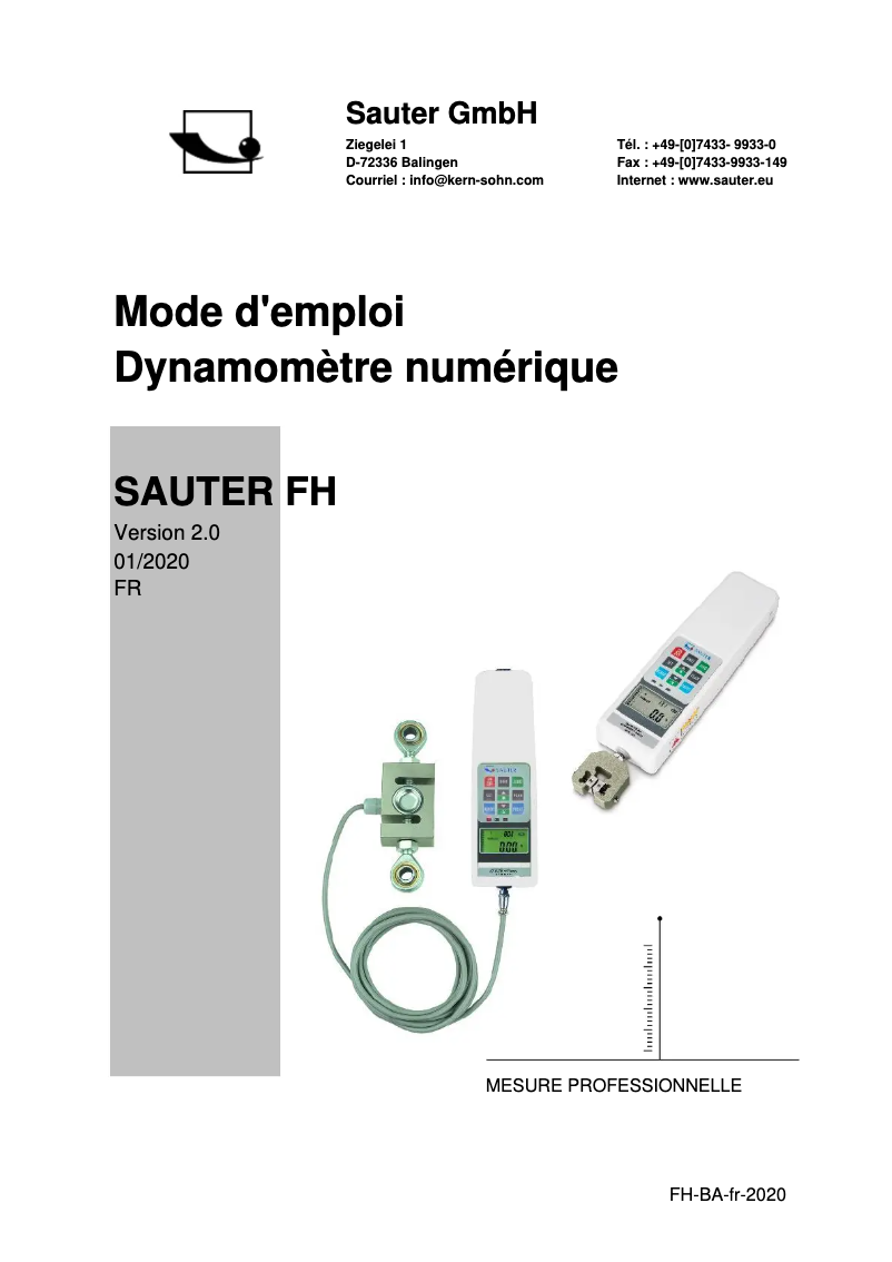 Page 1 de la notice Manuel utilisateur Kern FH 10K