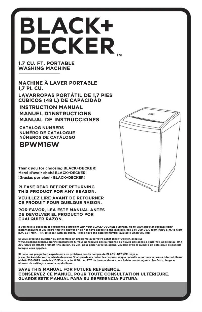 Page n°1 - Manuel utilisateur Black & Decker BPWM16W