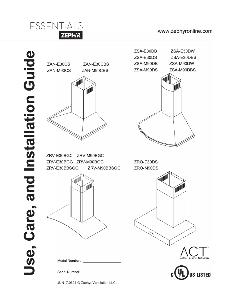 Página 1 del manual Manual de usuario Zephyr ZANE24CS