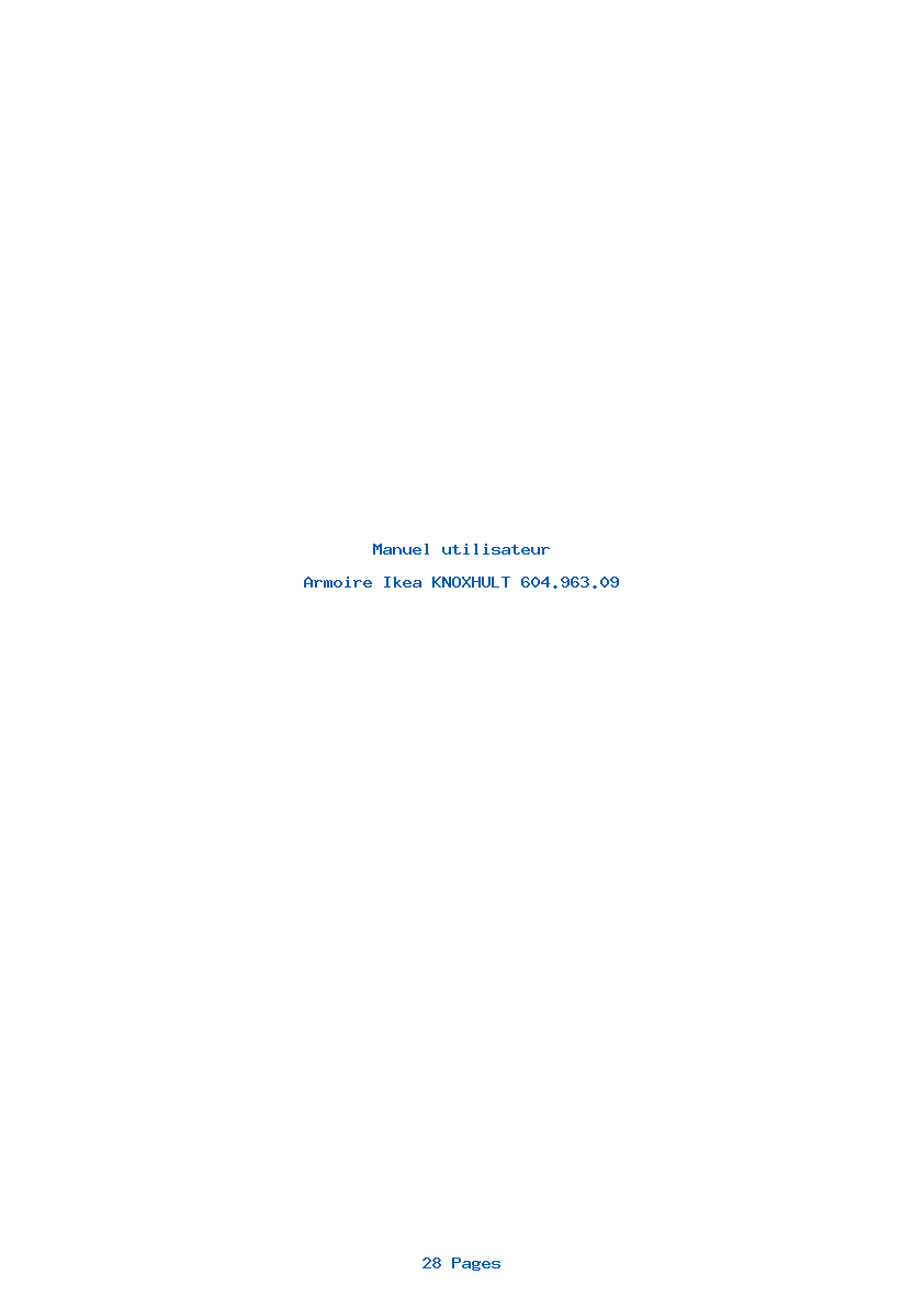 Page 1 de la notice Manuel utilisateur Ikea KNOXHULT 604.963.09