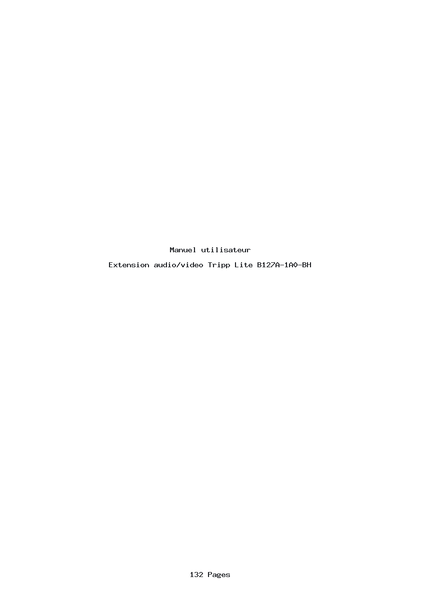 Page 1 de la notice Manuel utilisateur Tripp Lite B127A-1A0-BH