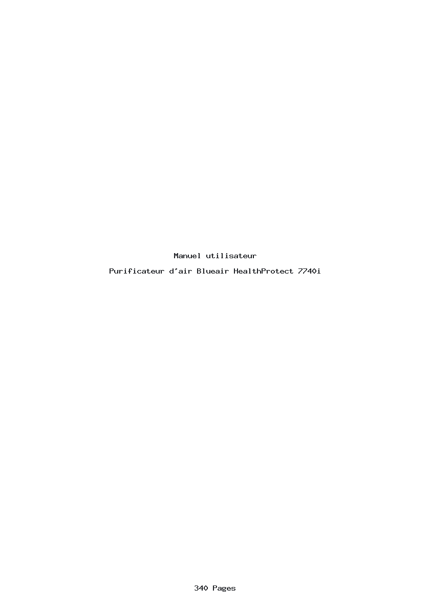 Page 1 de la notice Manuel utilisateur Blueair HealthProtect 7740i