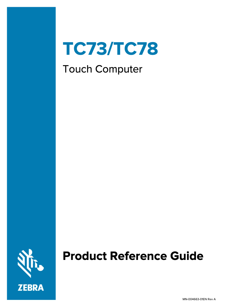 Page 1 de la notice Manuel utilisateur Zebra TC73