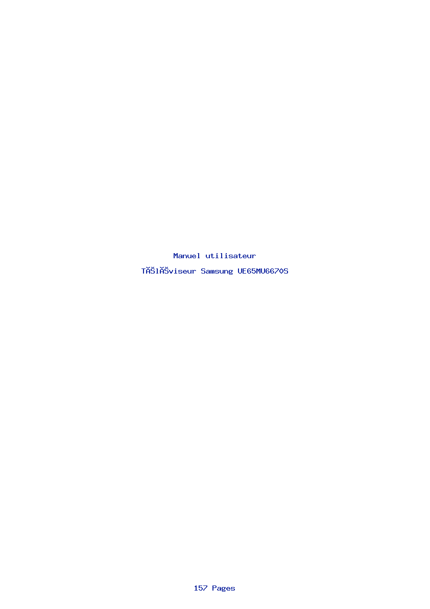 Page 1 de la notice Manuel utilisateur Samsung UE65MU6670S