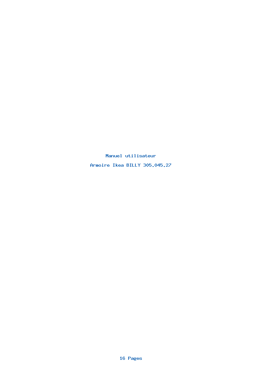 Page 1 de la notice Manuel utilisateur Ikea BILLY 305.045.27