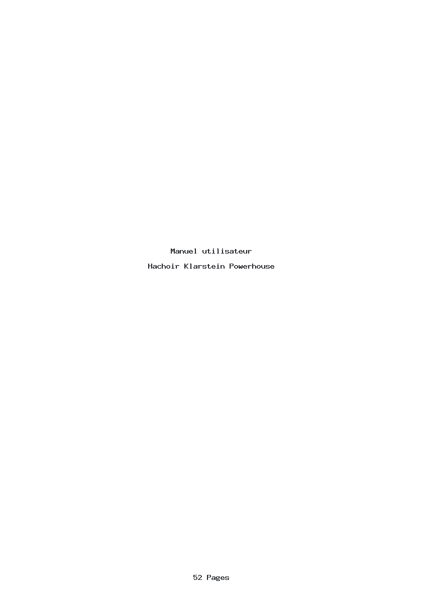 Page 1 de la notice Manuel utilisateur Klarstein Powerhouse