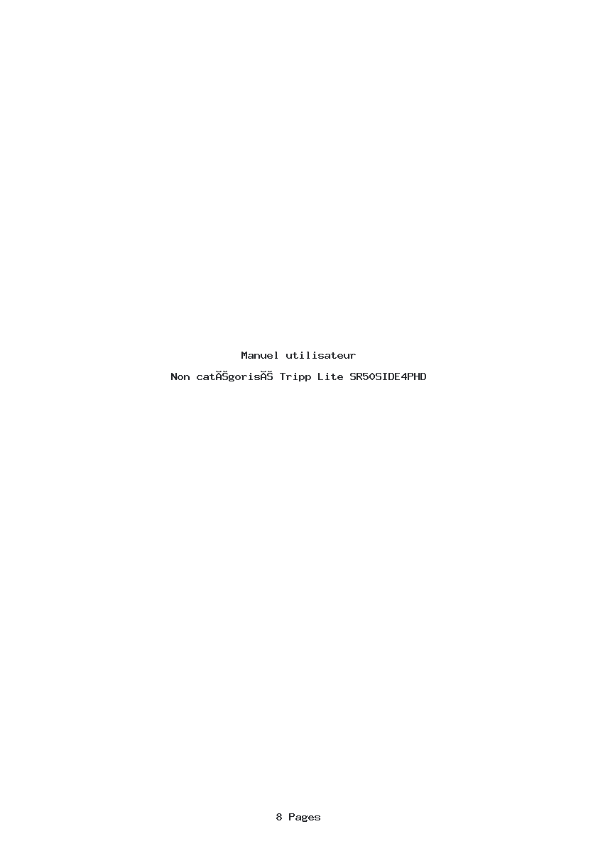 Page 1 de la notice Manuel utilisateur Tripp Lite SR50SIDE4PHD