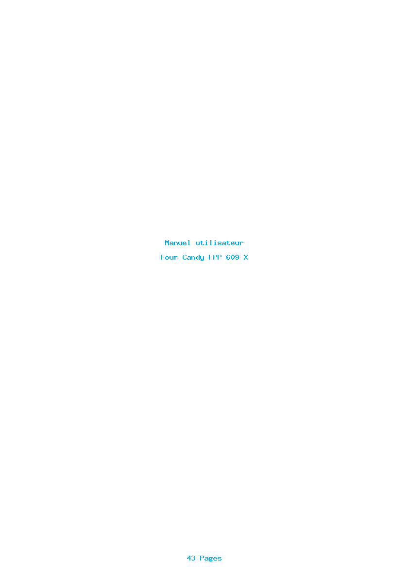 Page 1 de la notice Manuel utilisateur Candy FPP 609 X