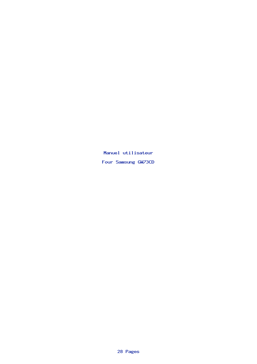 Page 1 de la notice Manuel utilisateur Samsung GW73CD