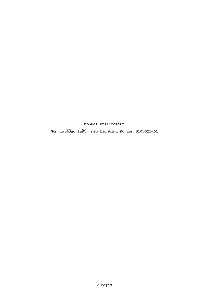 Page 1 de la notice Manuel utilisateur Trio Lighting Adrian 6105021-01