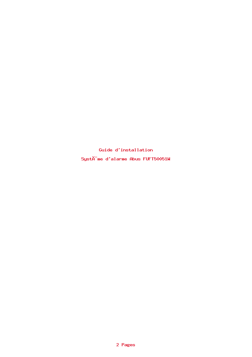 Page 1 de la notice Guide d'installation Abus FUFT50051W