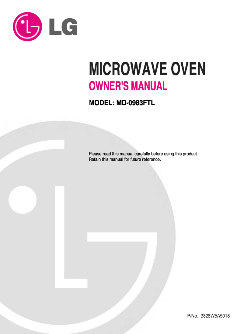 Page 1 de la notice Manuel utilisateur LG MD-0983FTL