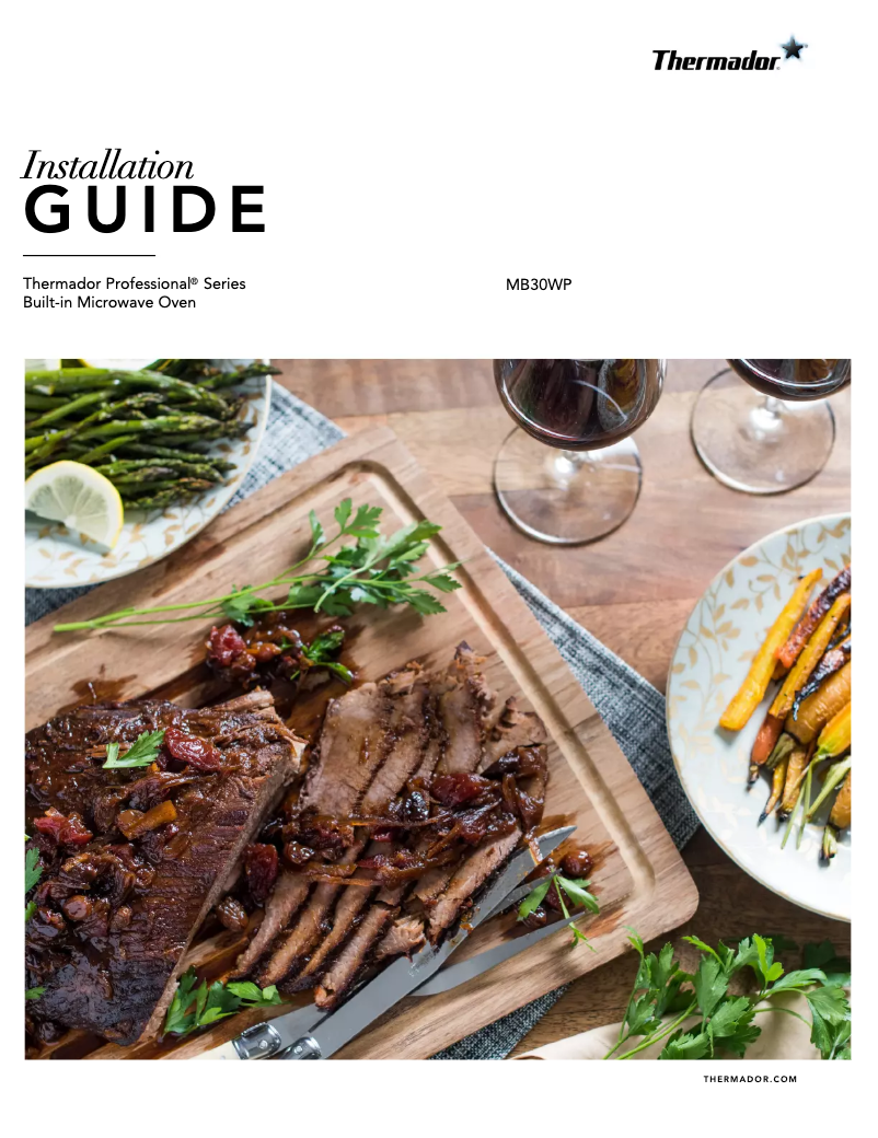 Página 1 del manual Guía de instalación Thermador MB30WP