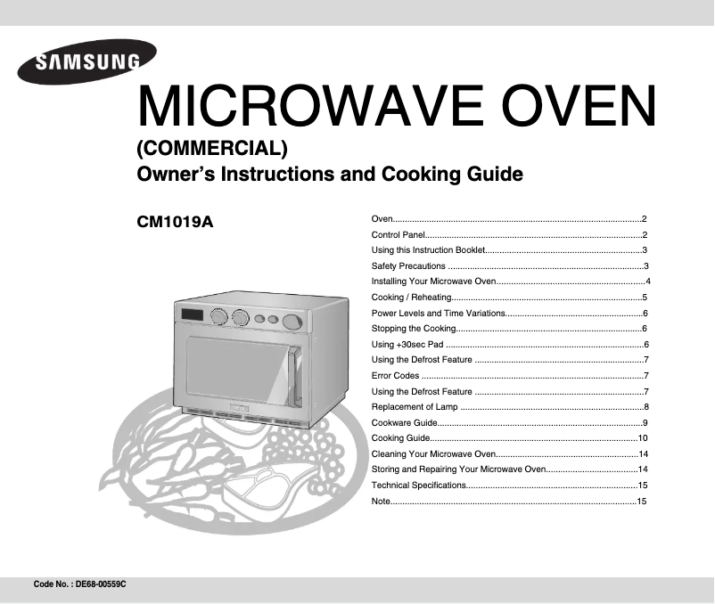 Page 1 de la notice Manuel utilisateur Samsung CM1019A