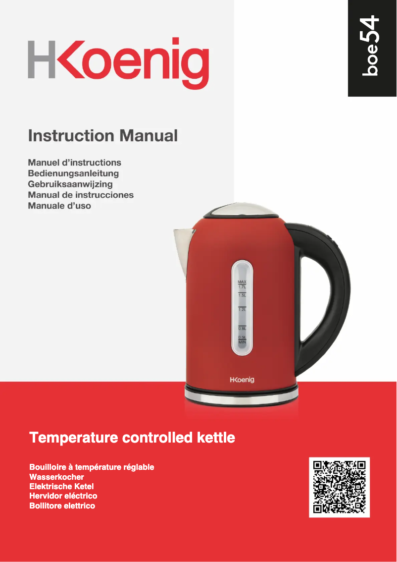 Page 1 de la notice Manuel utilisateur H.Koenig BOE54