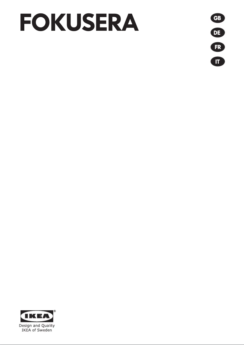 Page 1 de la notice Manuel utilisateur Ikea FOKUSERA 805.269.99