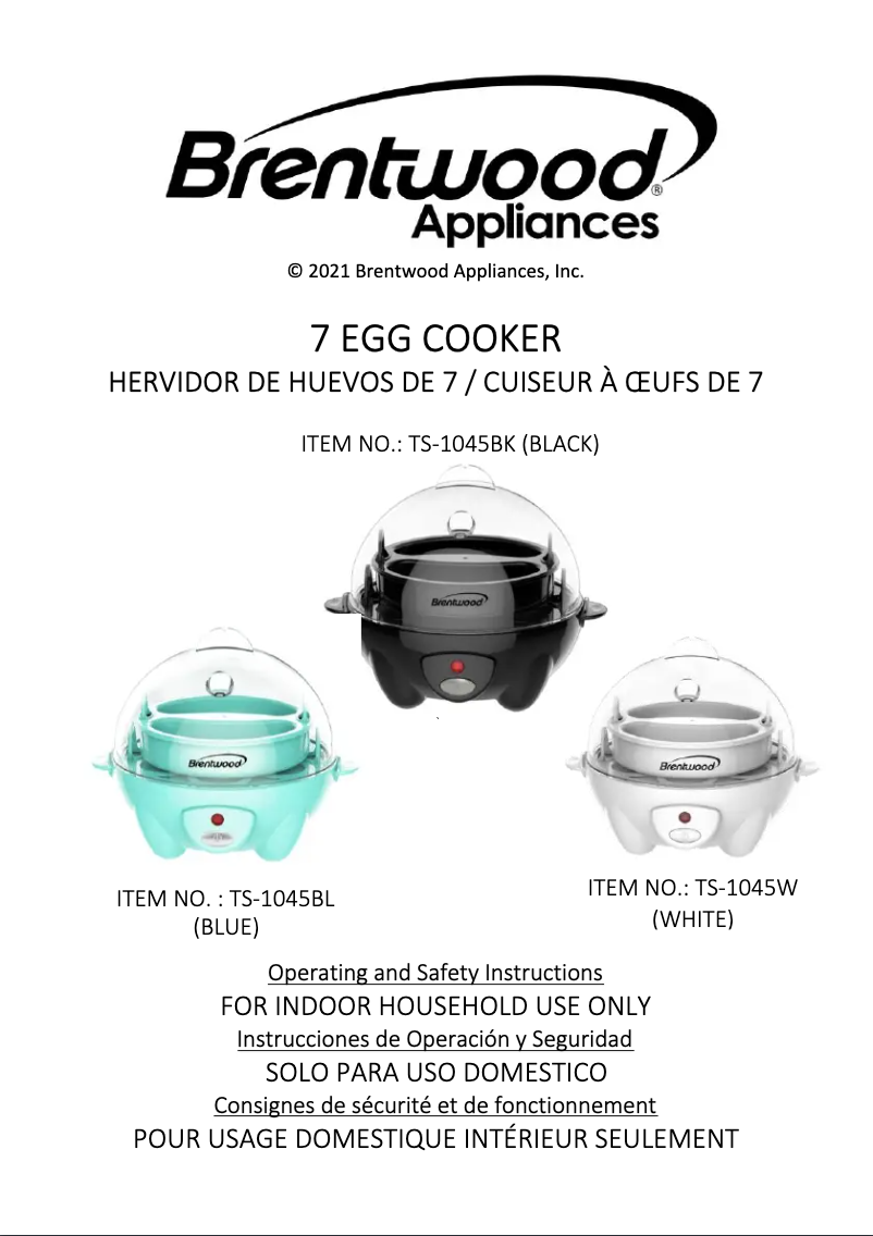 Page 1 de la notice Manuel utilisateur Brentwood TS-1045W