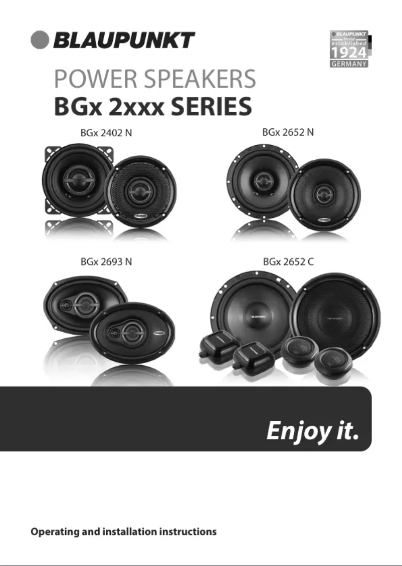 Page 1 de la notice Manuel utilisateur Blaupunkt BGx 2402 N