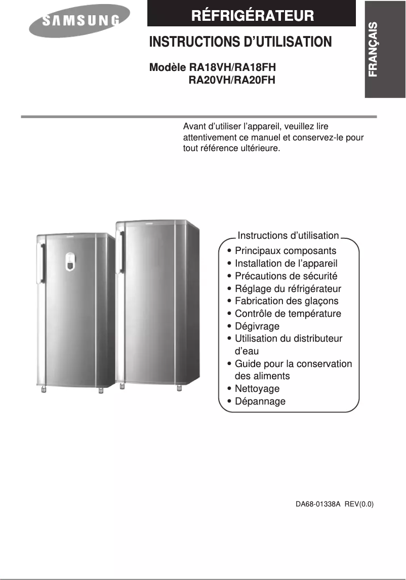 Página 1 del manual Manual de usuario Samsung RA20FHNB